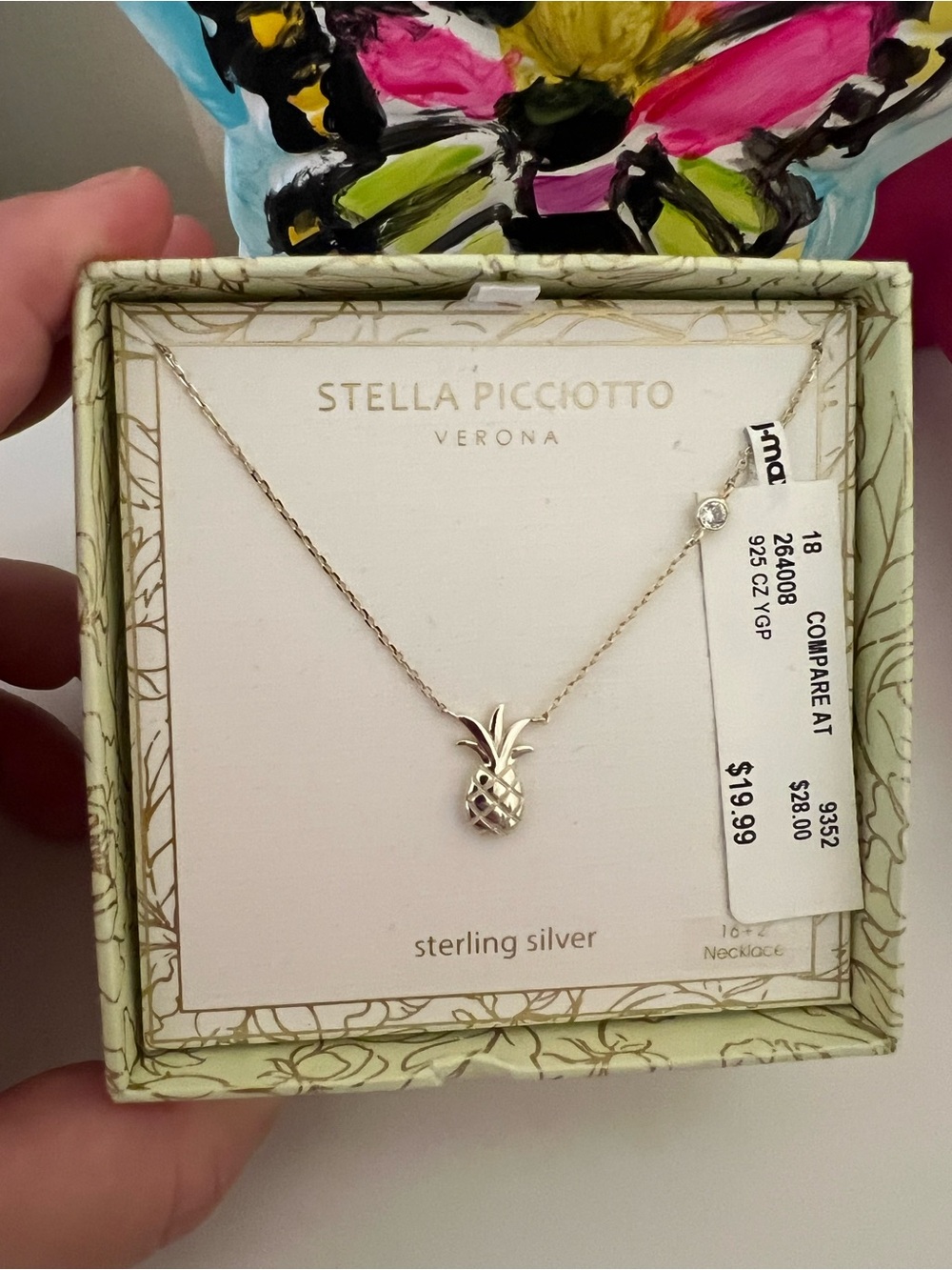 Stella Luce Sterling Silver Pineapple Pendant Necklace